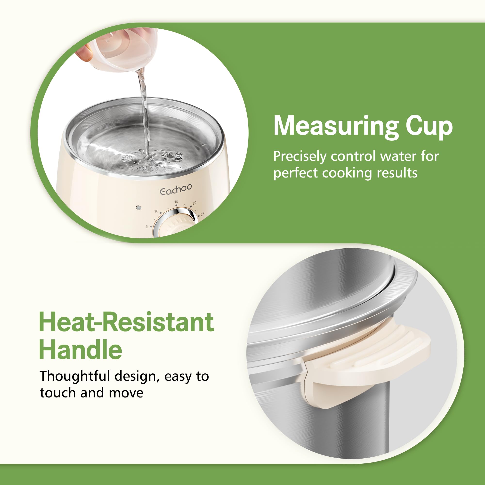 CACHOO multi-use steamer handles eggs, veggies, and proteins for versatile meals.