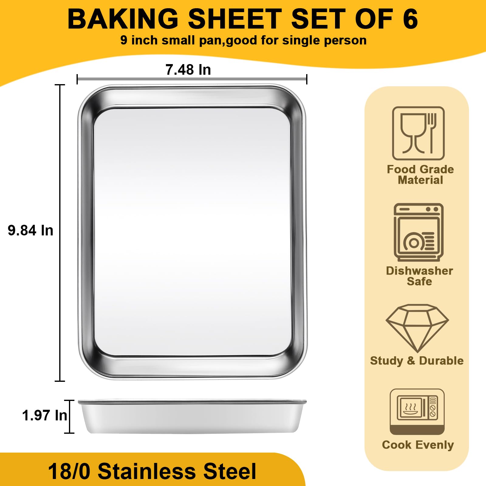 CACOLES baking sheet polished surface reduces sticking and makes cleanup easier.