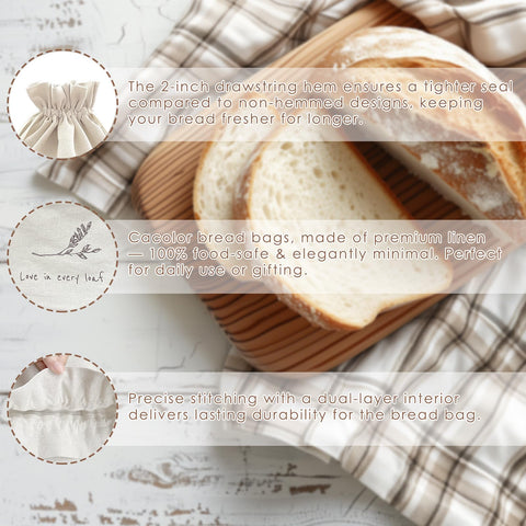 Cacolor minimalist beige bread bag complements any kitchen décor.