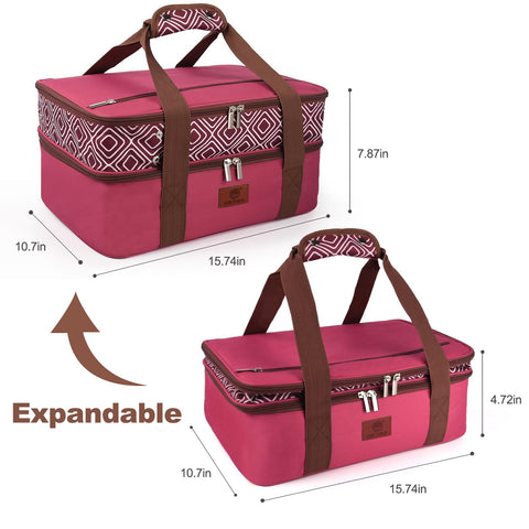 CaCTOUR fits 9x13 or 11x15 dishes for versatile serving on the go.