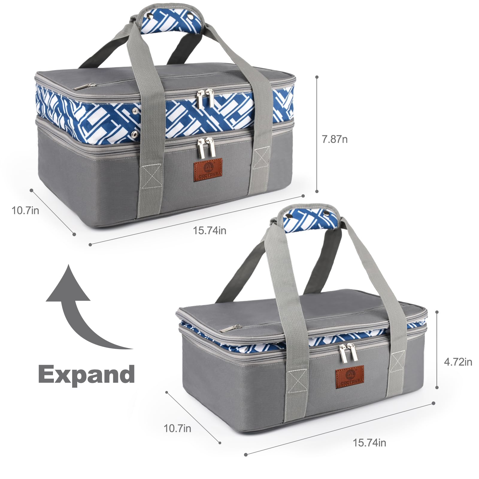 CaCTOUR dual compartments protect hot and cold items during travel
