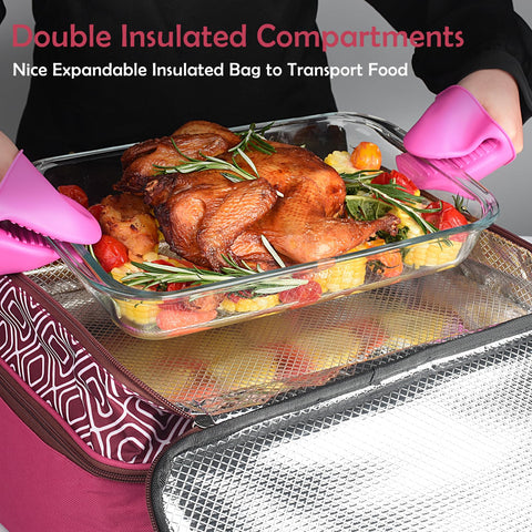 CaCTOUR hot and cold carrier with silicone hand protectors for comfortable transport.