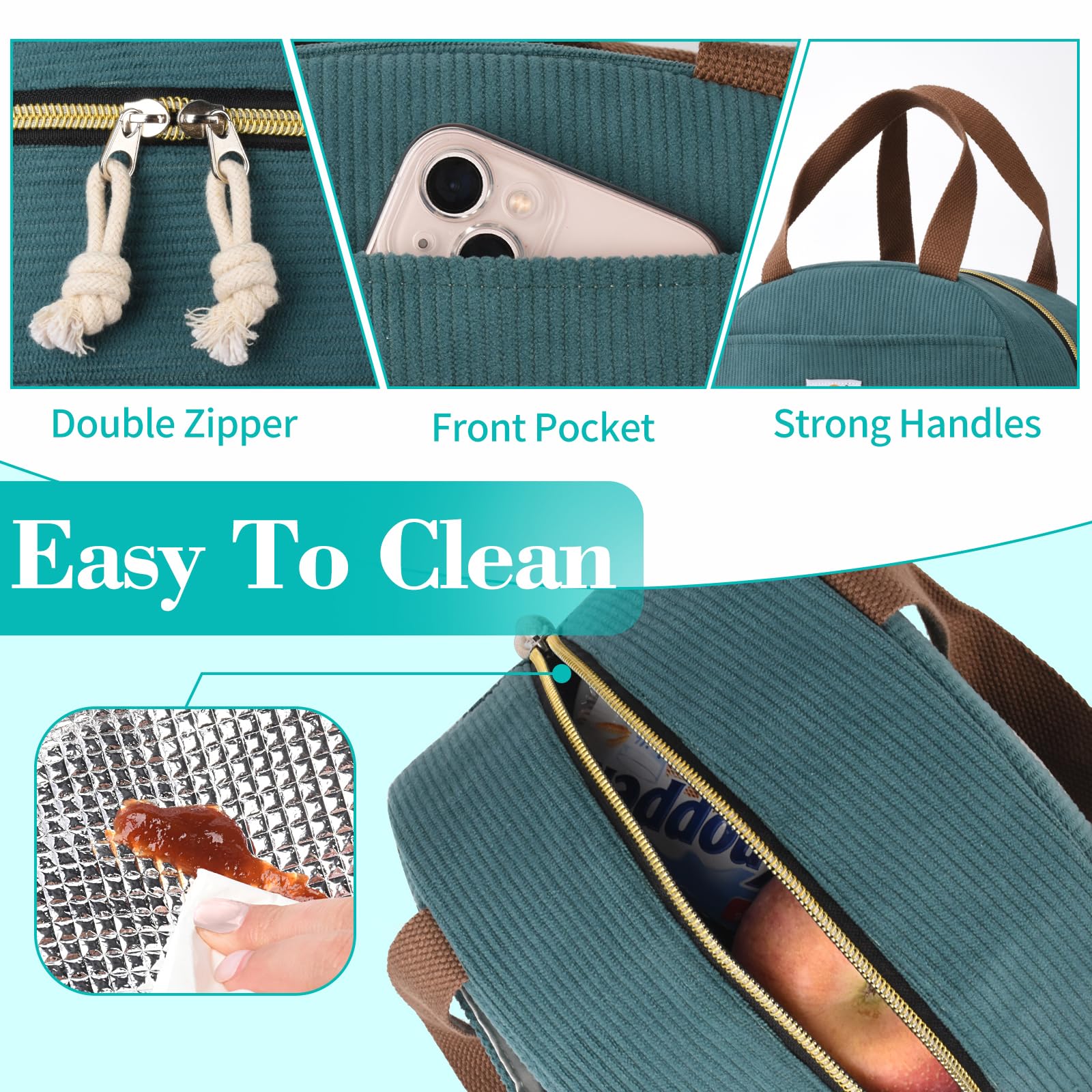 CaCTOUR Lake Green corduroy fabric close-up showcases stylish texture.