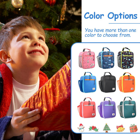 cactour lunch box kids blue side pocket view promoting beverage storage and organization.