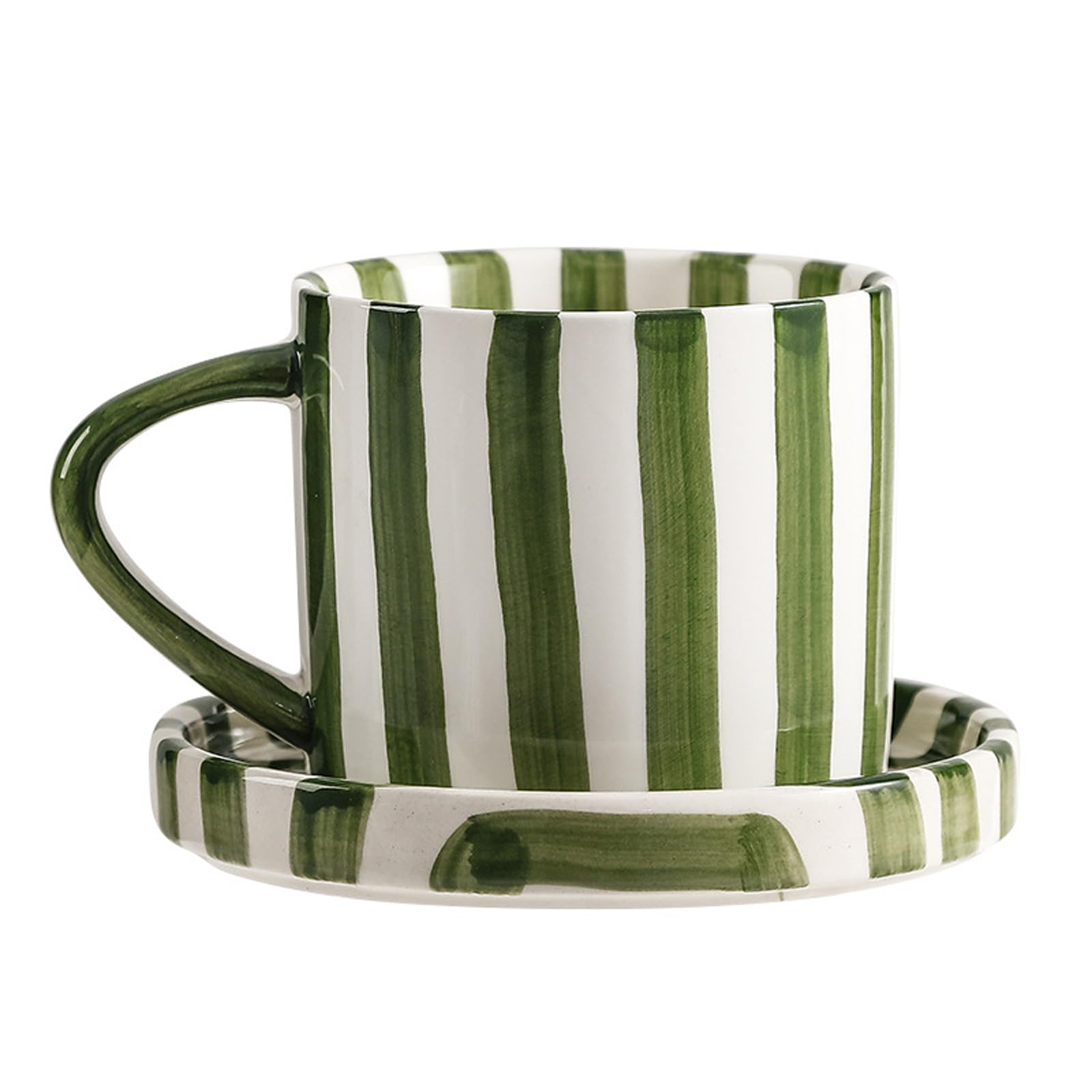 CACXKEP striped art cup and saucer for daily coffee rituals.