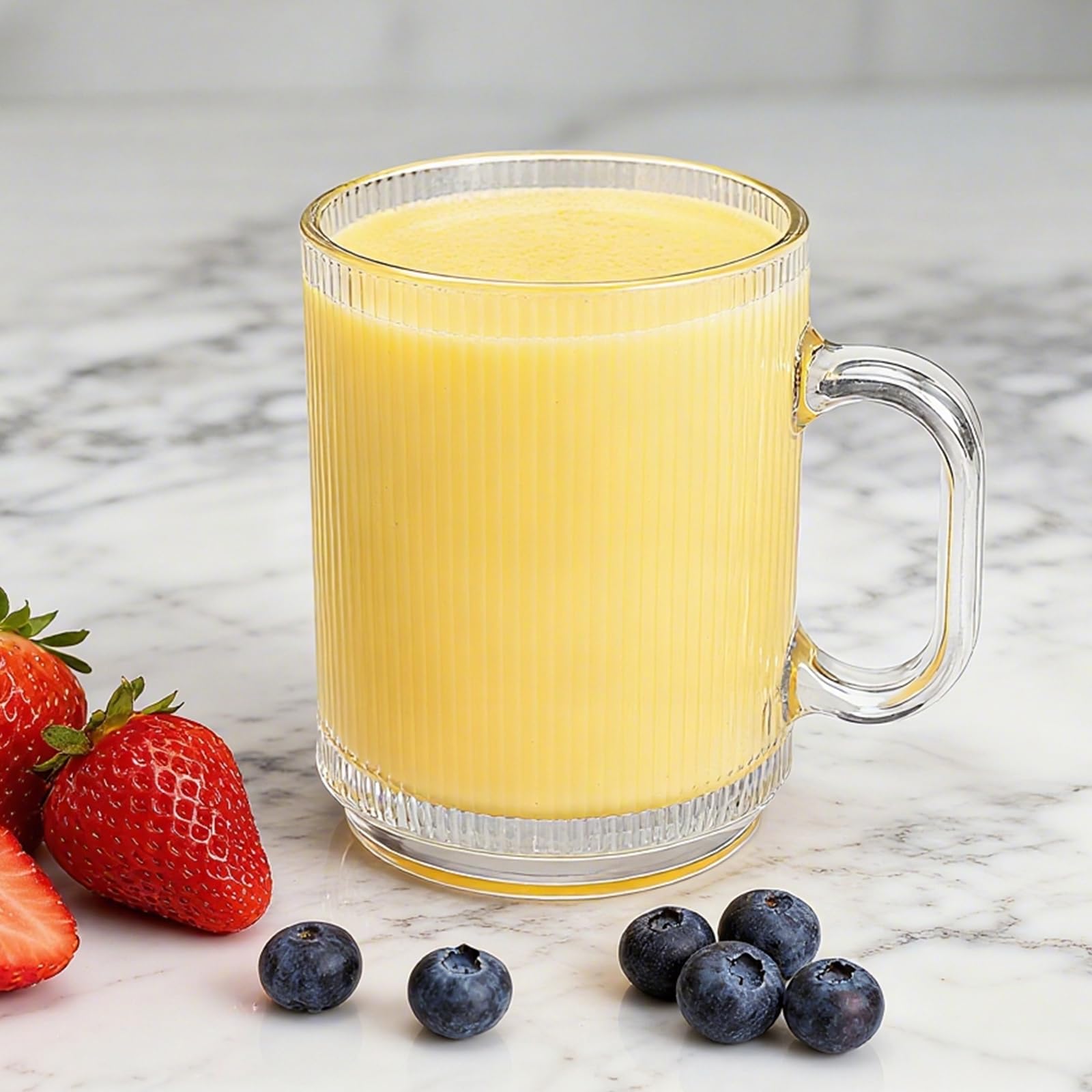 Cadamada dishwasher-safe glass mug set simplifies cleanup after daily coffee routines.