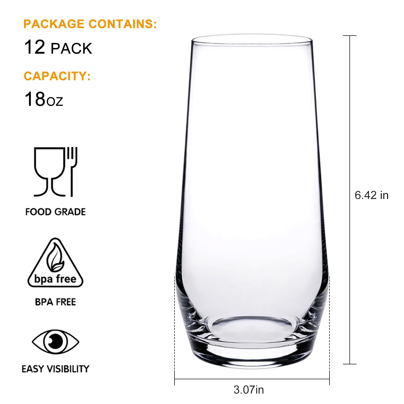 Cadamada highball glass with weighted base held in hand.