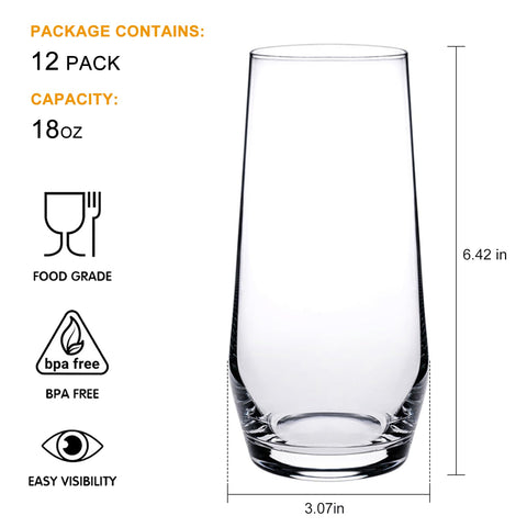 Cadamada highball glass with weighted base held in hand.