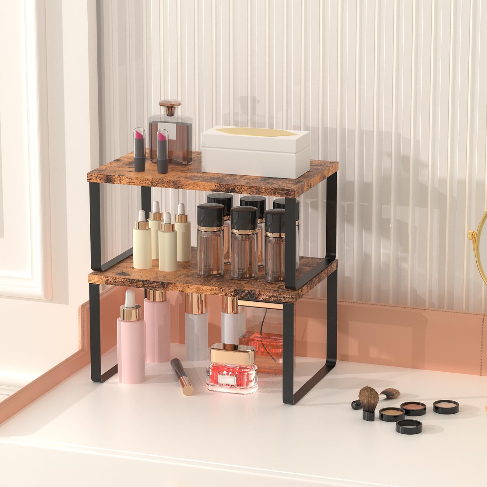 CADUKE easy-assembly counter shelves simplify setup on any counter.
