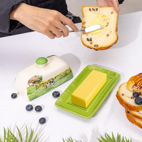 CADVJXZ farmhouse-style butter tray for counters and fridges