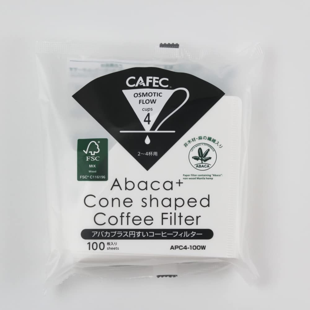 CAFEC Abaca+ cone filter made from renewable pulp for sustainable filtration.