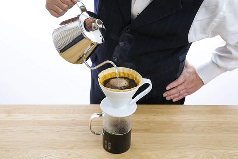 CAFEC Abaca+ cone filter FSC-certified fibers for eco-friendly brewing.