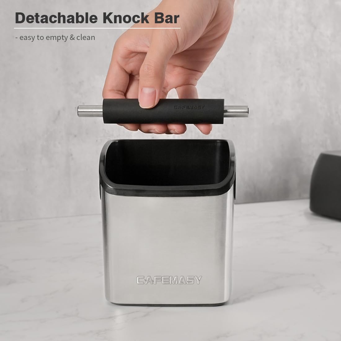 CAFEMASY anti-slip base keeps the unit stable on busy countertops.