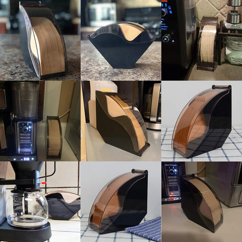 CAFEMASY filter holder sits on the kitchen counter for quick brewing prep
