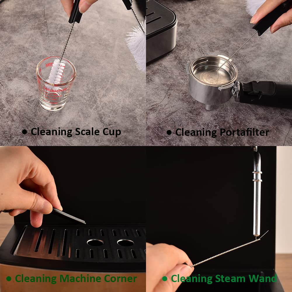 CAFEMASY Hanging-design brush set keeps tools organized and accessible.