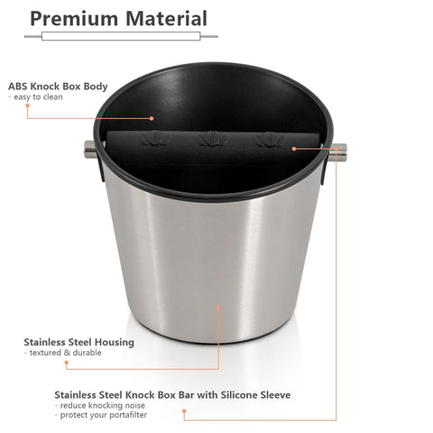 CAFEMASY anti-slip base keeps the knock box steady on the counter.