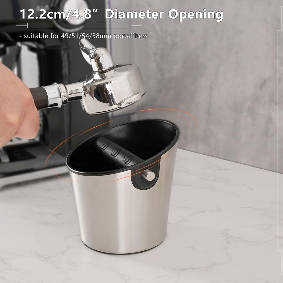 CAFEMASY mini knock box capacity for about ten pucks.