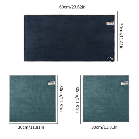 CAFEMASY cleaning towel shown in kitchen and cafe setup