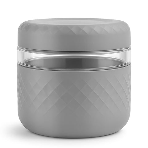 Cafezi 24oz glass lunch bowl with lid, ideal for leak-free on-the-go meals.