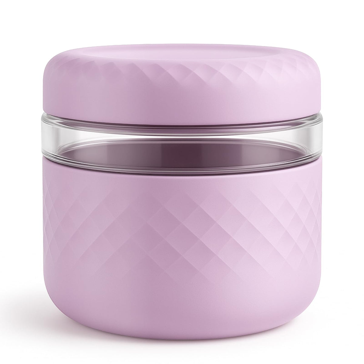 Cafezi 24oz glass lunch bowl with lid showing leakproof design for fresh meals.