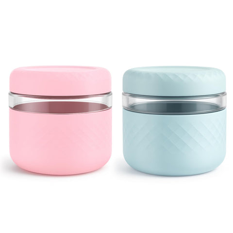 Cafezi 24oz glass lunch bowl with lid for fresh on-the-go meals.