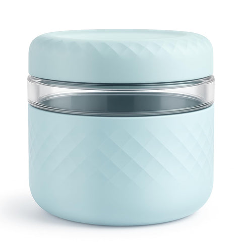 Cafezi 24 oz glass lunch bowl with lid keeps meals fresh and portable
