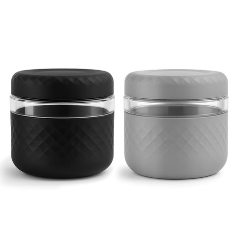 Cafezi 24 oz glass lunch bowl with lid keeps meals fresh on the go.