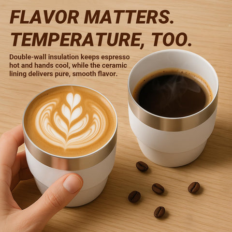 Cafezi double-wall insulation keeps coffee hot and hands cool