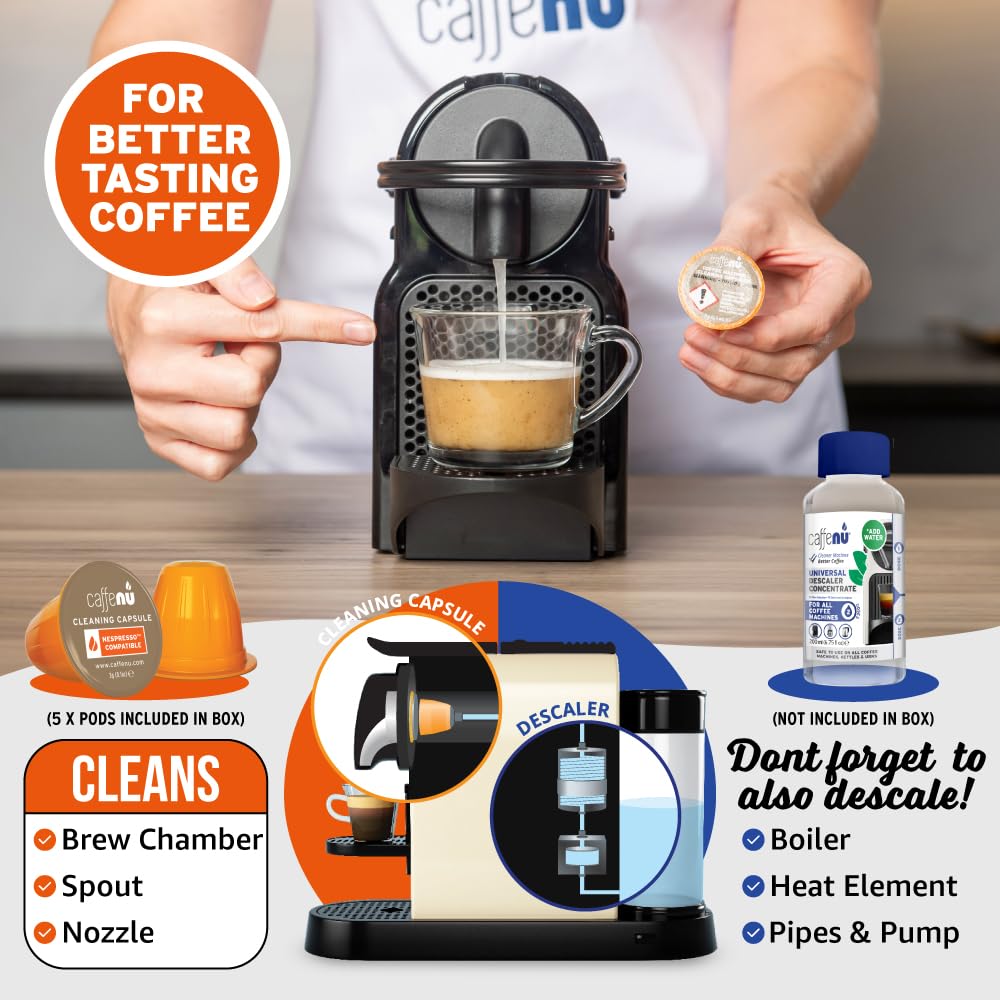 Fresh aroma in the cup after using Caffenu cleaner.