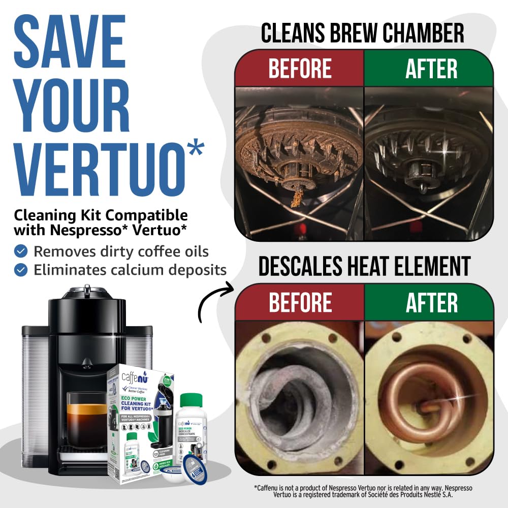 Caffenu Vertuo cleaning pods six-pack for residue-free brewing
