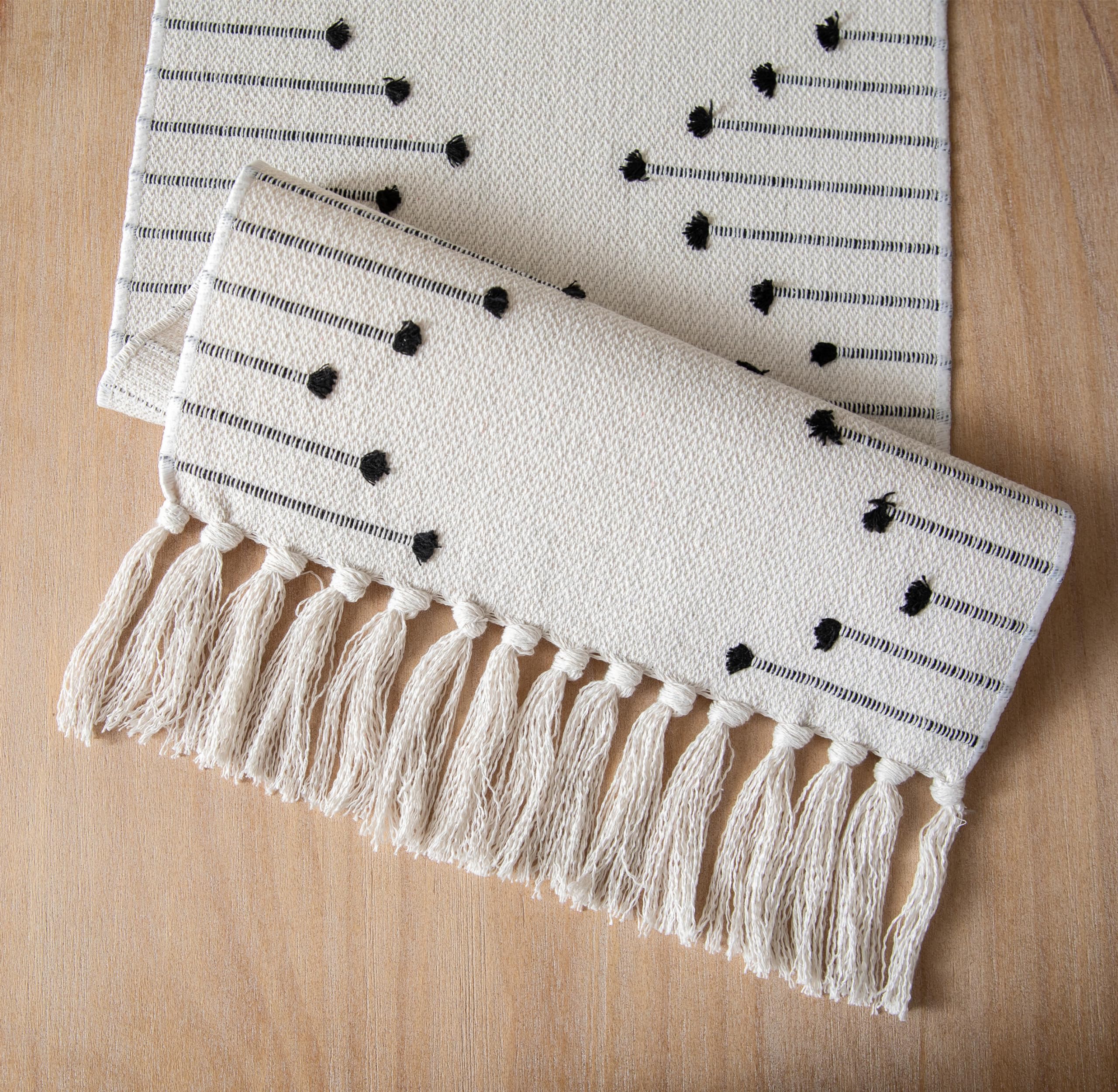 Caflife boho table runner displayed in entryway or dresser for ambience