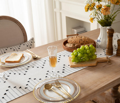 Caflife boho table runner striped design complements modern farmhouse decor