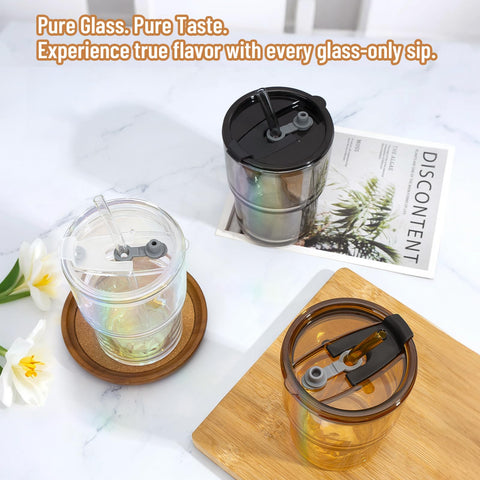 Cafezi glass straw included for a smooth sip with the tumbler