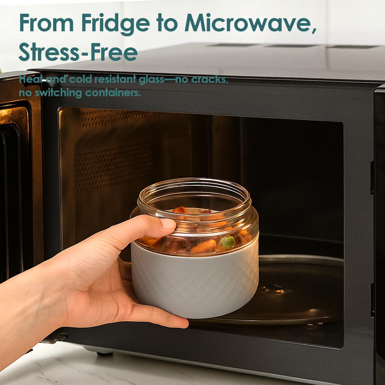 Cafezi dishwasher safe glass bowl easy cleaning after meals