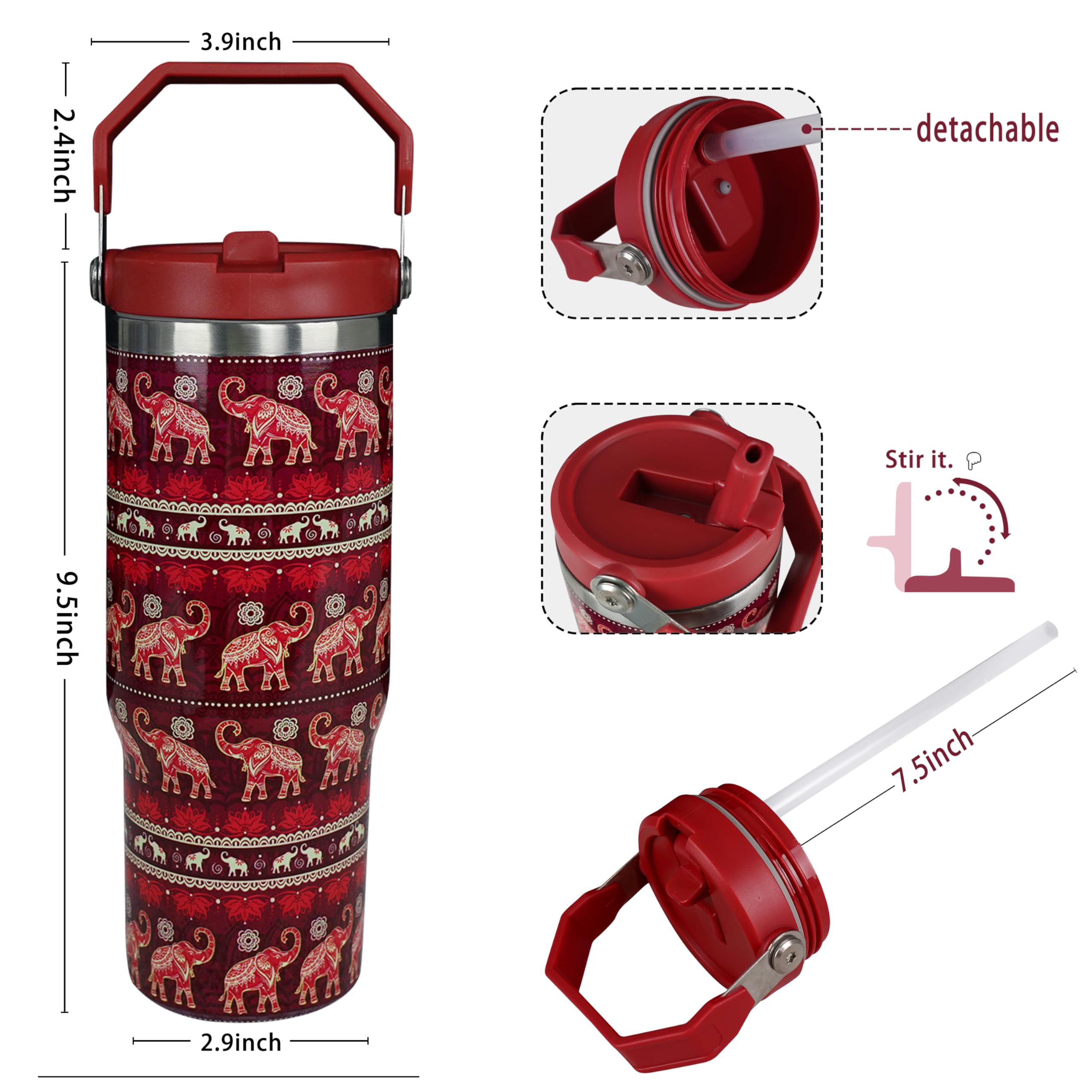 Cahduenx 30 oz tumbler ideal for coffee, tea, or smoothies