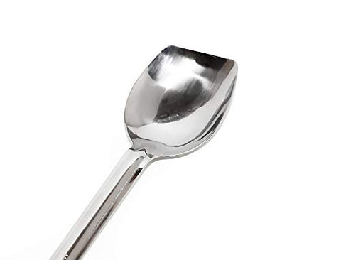 Cajun Classic HVY13 Roux Spoon 7032 in stainless steel for stirring large pots.