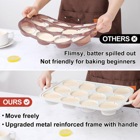CAKETIME 12-cup muffin pan top view showing even cup layout for consistent bake.