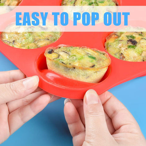 CAKETIME 12-cup silicone muffin pan in oven demonstrates heat-safe bakeware versatility.