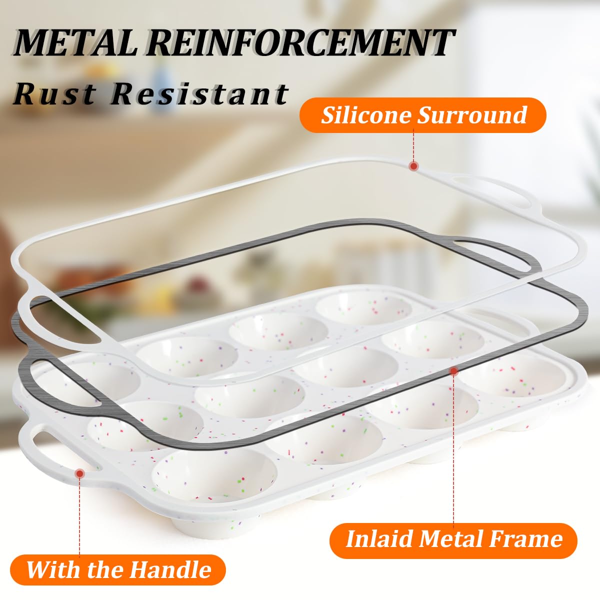 CAKETIME dishwasher-safe muffin pan simplifies cleaning after batches of muffins.