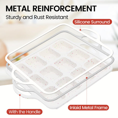CAKETIME 12-cup silicone loaf pan highlights nonstick surface for easy release.