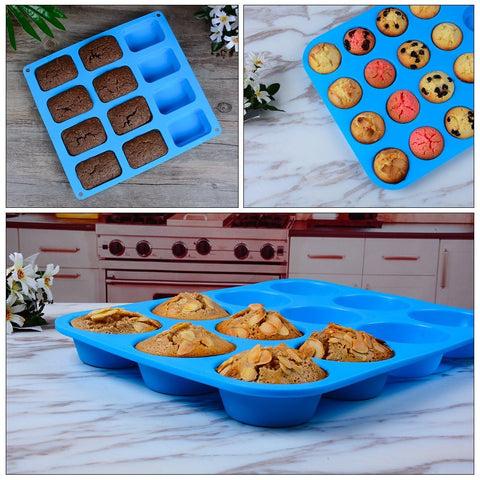 CAKETIME silicone muffin pan releasing cupcakes easily