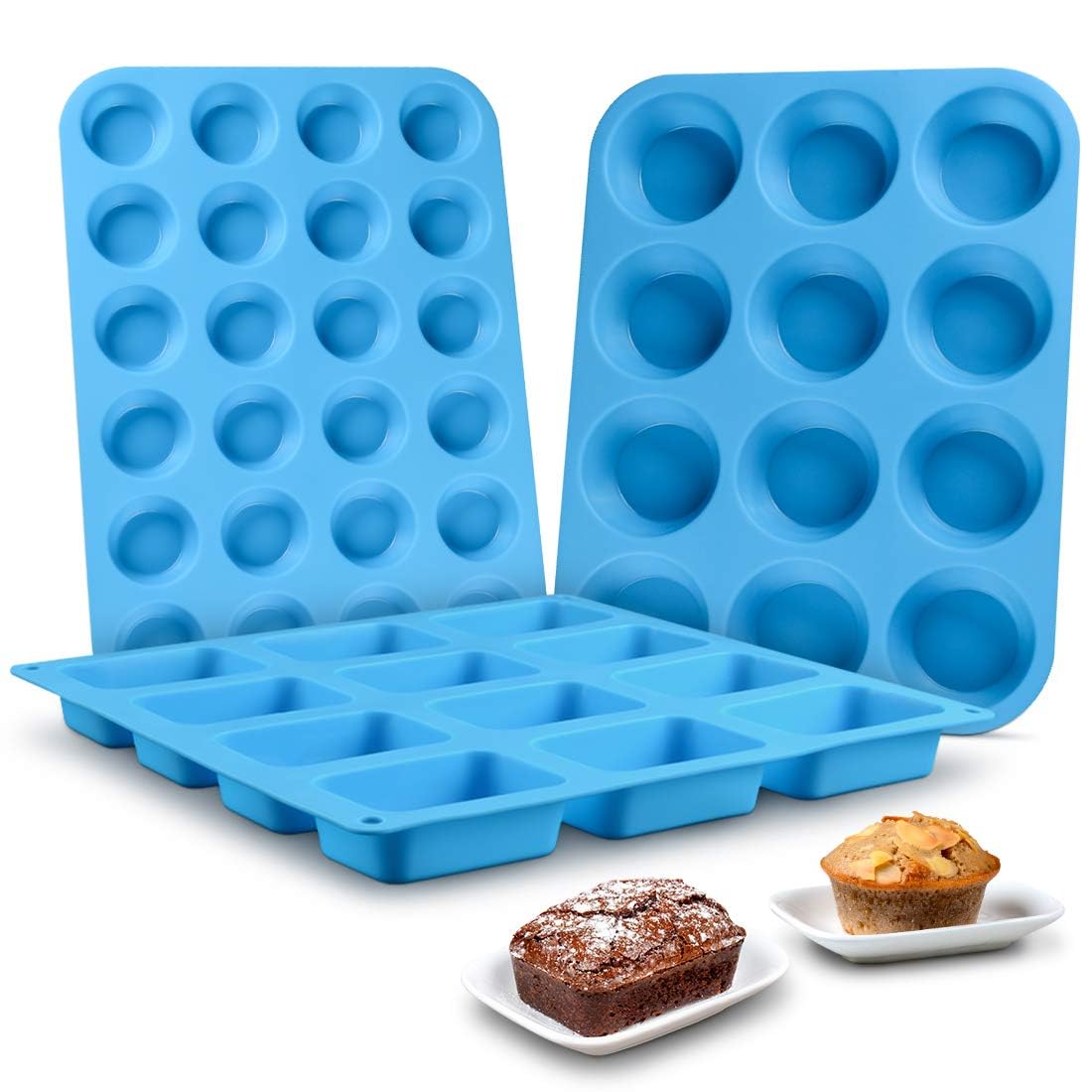 CAKETIME silicone muffin pan 24-cup tray ready for batch baking