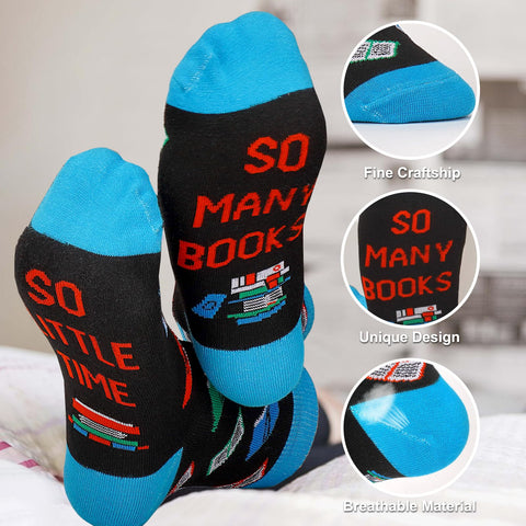 CAKKA cozy socks provide warmth and comfort while enjoying a book.