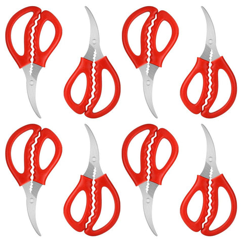 Calary 8-piece seafood scissors set shows durable stainless steel for versatile cracking and cutting.