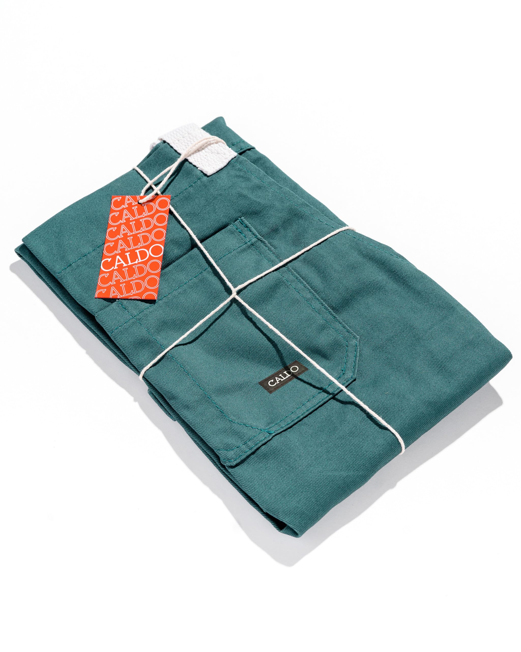 Caldo Daily Apron towel loop in action for quick wipes