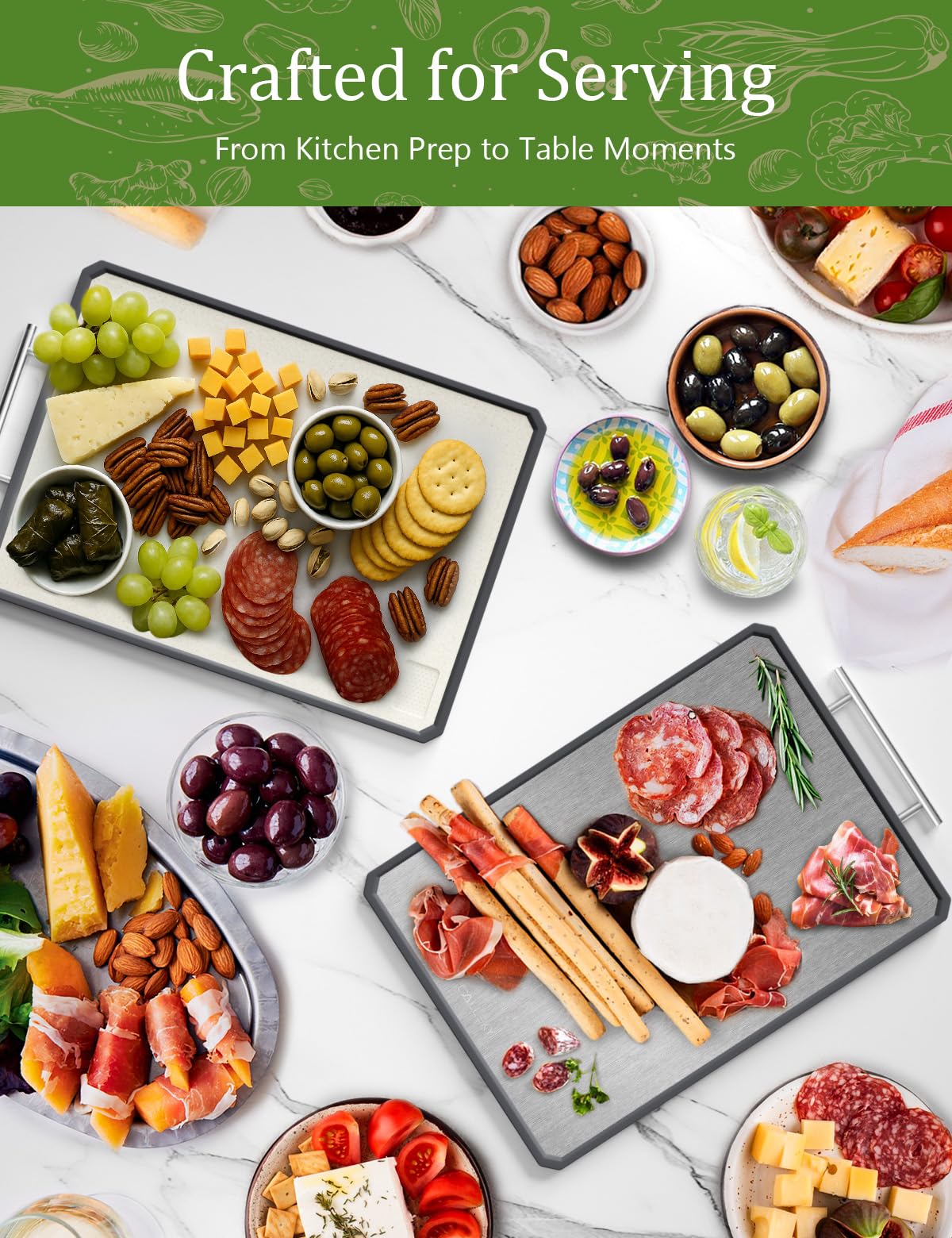 Callsky cutting board with anti-slip edges ensuring a steady chop
