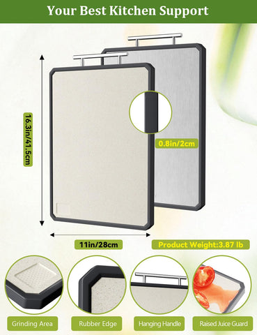 Callsky cutting board on the counter showing dishwasher-safe feature