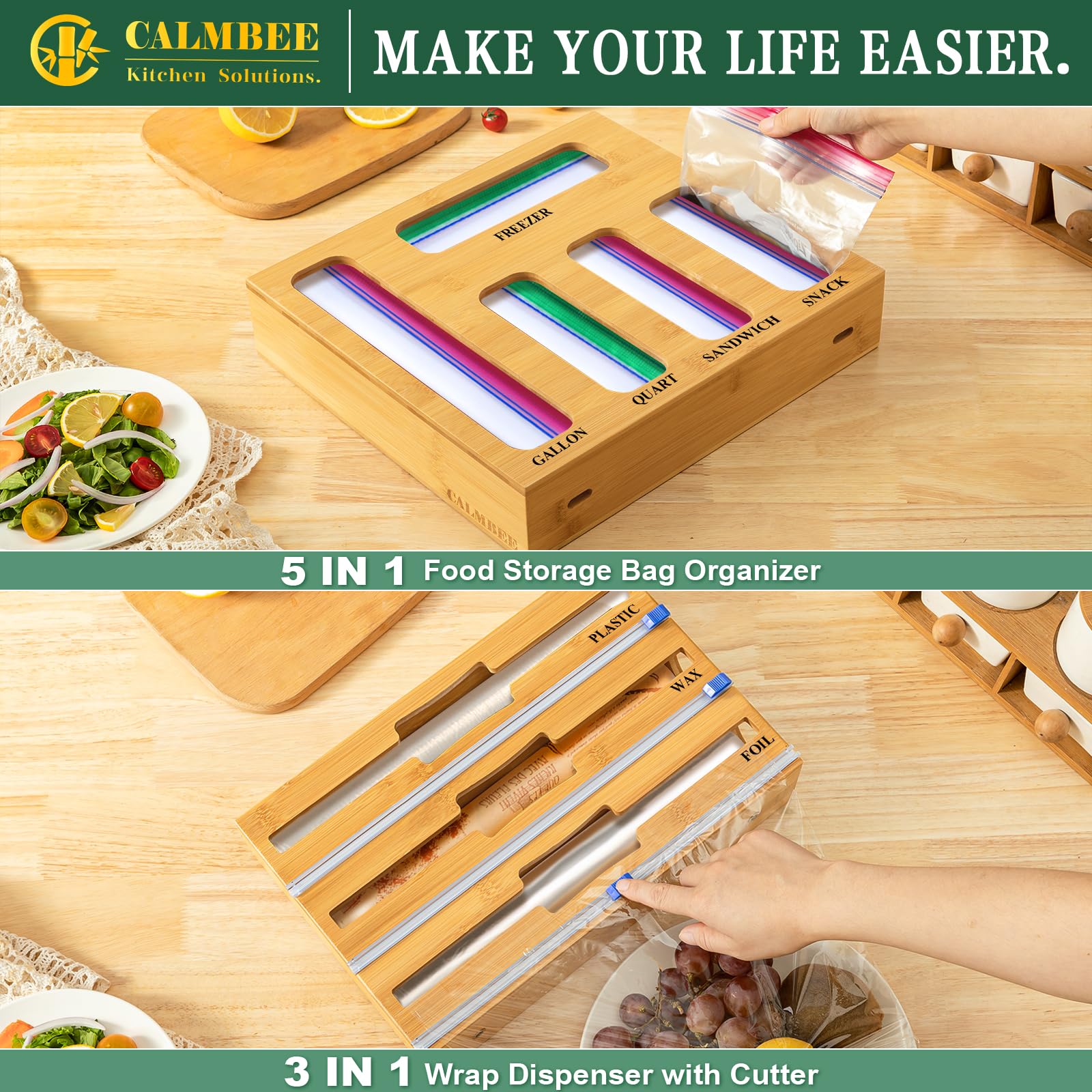 Calmbee compatible bags storage organizer holds multiple bag sizes
