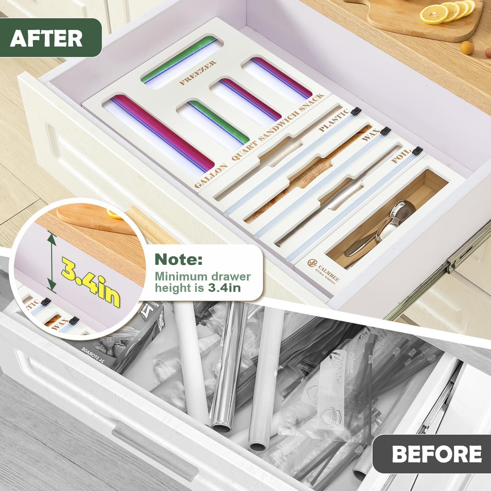 Calmbee drawer storage box keeps kitchen clips and small items organized