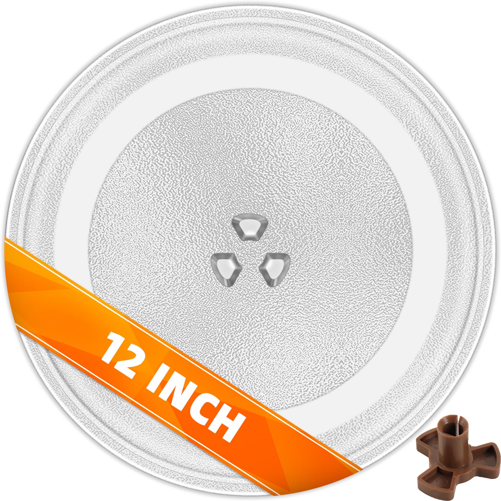 CALPALMY 12in microwave glass plate top view for even heating and easy cleaning.